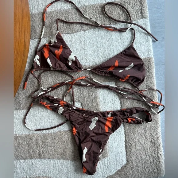 iNAMORATA Rusted Brown Bikini Set - Picture 1 of 5